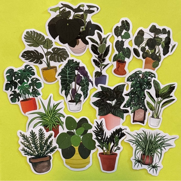Other - 15pc House Plant Vinyl Stickers Botany Nature Fresh Theme Waterproof Crafts